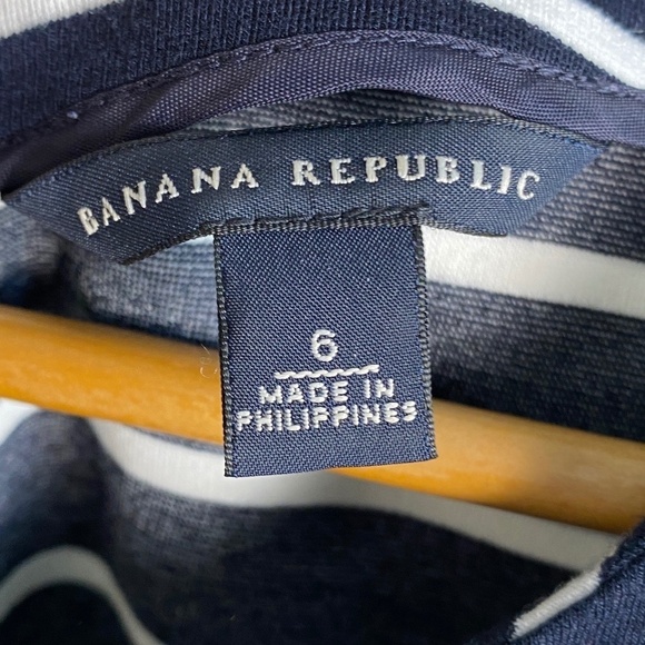 Banana Republic Women's 1/2 Zip 1/4 Sleeve Black & White T-Shirt Dress Size 6 - Picture 2 of 16